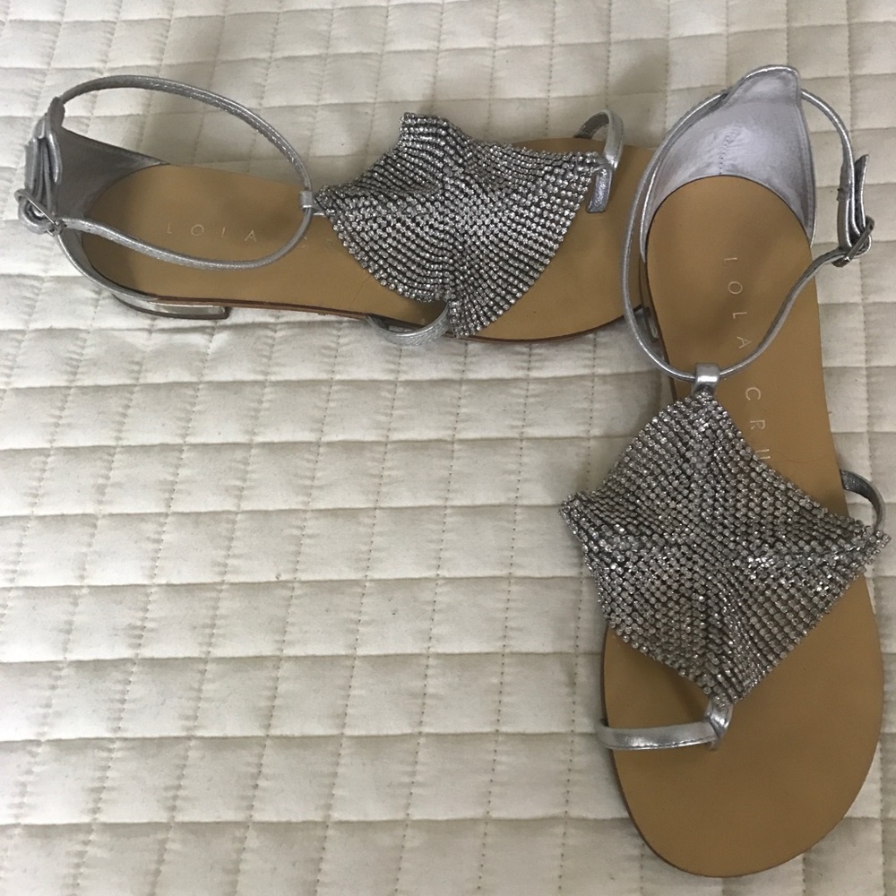 Lola Cruz Sliver Mesh Sandals
